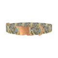 Yellow Grey Camo Dog Collar - metal rose gold