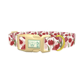 Red Pink Tulip Dog Collar - plastic gold