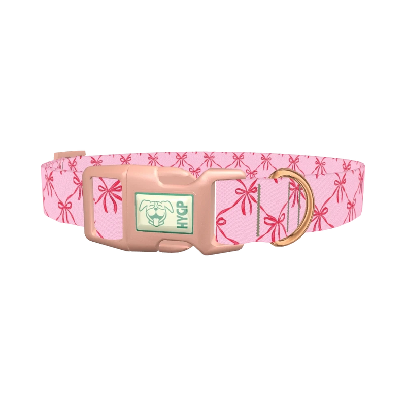 Diamond Bow Dog Collar - plastic rose gold
