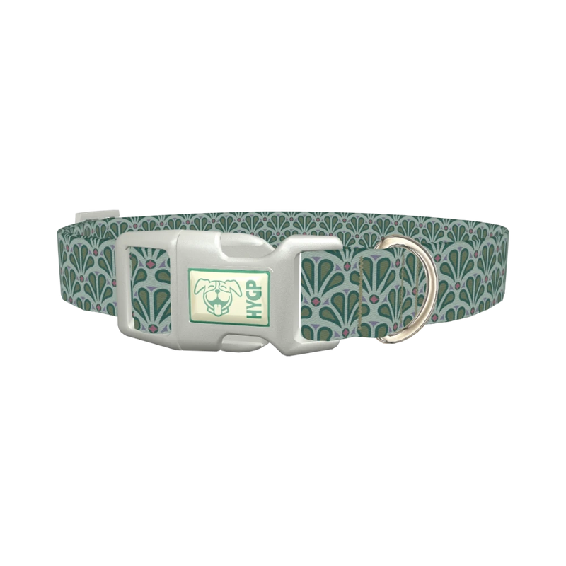 Art Deco Fan Dog Collar - plastic silver