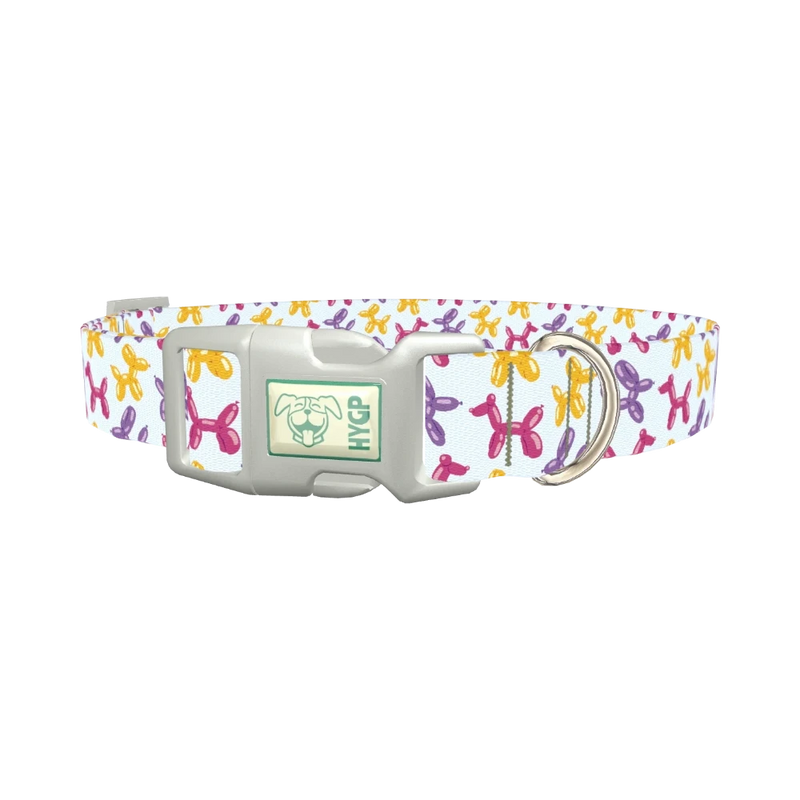 Balloon Dog Pattern Dog Collar - plastic silver