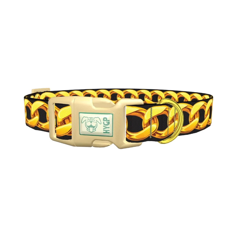 Gold Chain Link Dog Collar - plastic gold
