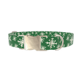 Snowflake Pattern Dog Collar - metal silver