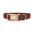 Cross Plaid Dog Collar - plastic rose gold