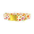 Thanksgiving Pie Dog Collar - metal rose gold