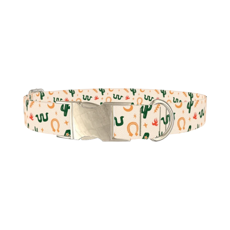 Desert Sunset Dog Collar - metal silver