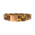 Autumn Floral Dog Collar - metal rose gold