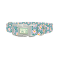 Floral Pink Camomile Dog Collar - plastic silver