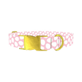 Pink Easter Egg Pattern Dog Collar - metal gold
