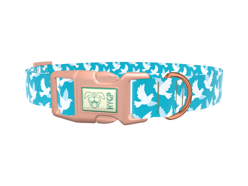 White Dove Pattern Dog Collar