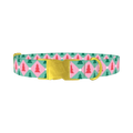 Geometric Pink Green Tree Dog Collar - metal gold