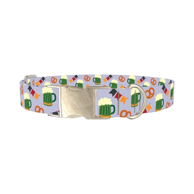 Oktoberfest Dog Collar - metal silver