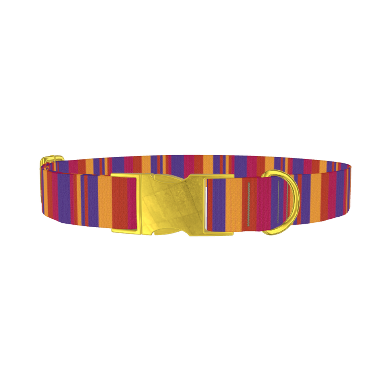 Hexagon Stripe Dog Collar - plastic rose gold