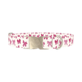 Pink Ribbon Bow Dog Collar - metal silver