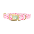 Peace Flower Dog Collar - plastic silver