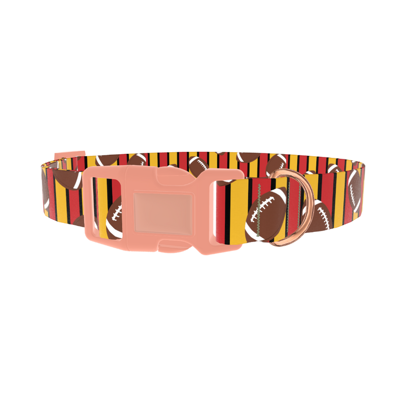 Football Stripe Dog Collar - plastic rose gold