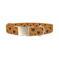 Halloween Cat Pattern Dog Collar - metal silver