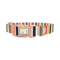 Red Yellow Stripe Dog Collar - plastic rose gold