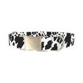 Cow Pattern Dog Collar - metal silver