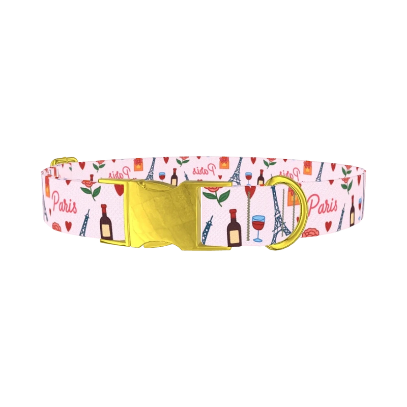 Parisian Romance Dog Collar - metal gold