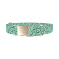 Cucumber Pattern Dog Collar - metal silver