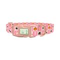Halloween Tiles Dog Collar - plastic rose gold