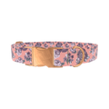 Pastel Rose Bouquet Dog Collar - metal rose gold