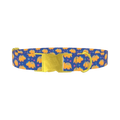 Dinosaur Print Dog Collar - metal gold