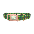 Green Pyramid Pattern Dog Collar - plastic rose gold