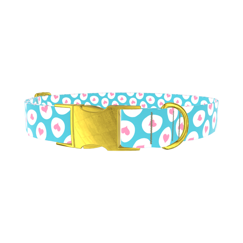 Easter Egg Heart Dog Collar - metal gold