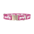 Lip Print Dog Collar - metal silver