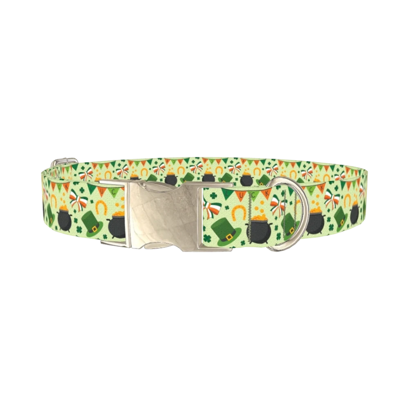 Irish Luck Dog Collar - metal silver
