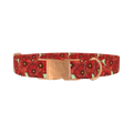Floral Poppy Dog Collar - metal rose gold
