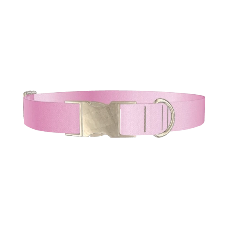 Pink Gradient Dog Collar - metal silver