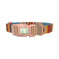Striped Woven Dog Collar - plastic rose gold