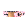 Heart Pattern Dog Collar - metal silver