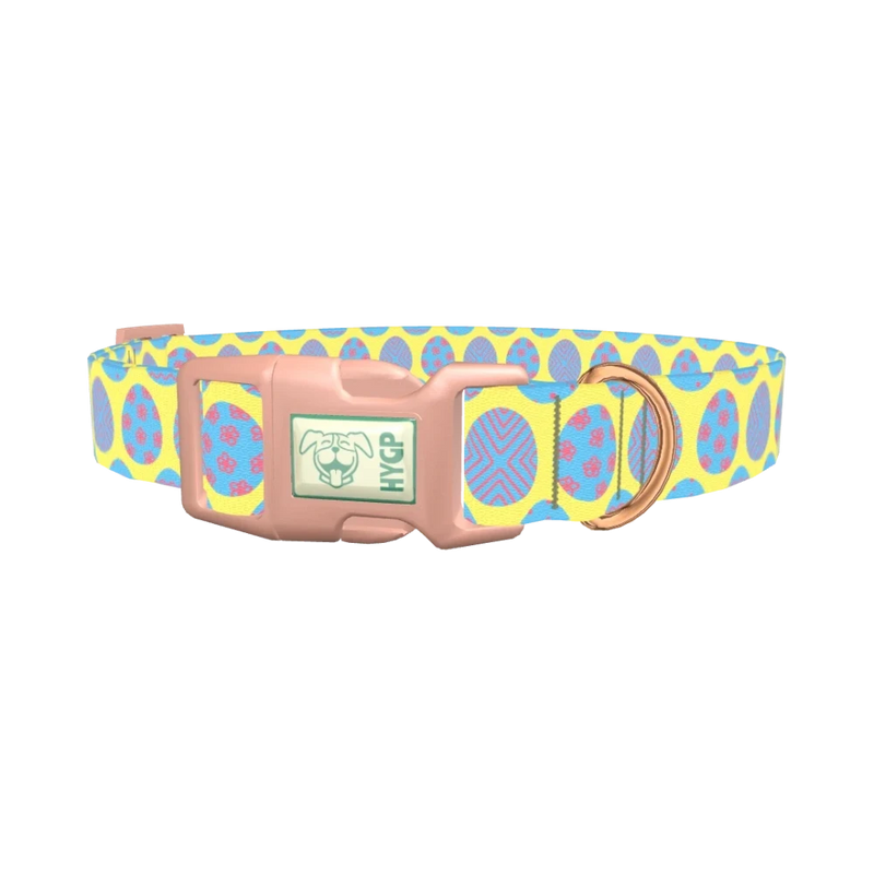 Easter Egg Pattern Dog Collar - plastic rose gold