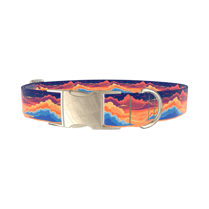 Sunset Cloud Dog Collar - metal gold