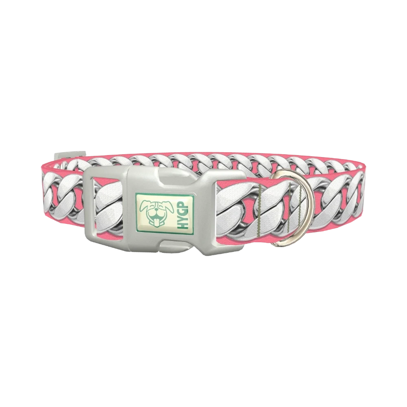 Silver Chain Pattern Dog Collar - plastic silver