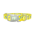 Yellow Abstract Dog Collar - plastic silver