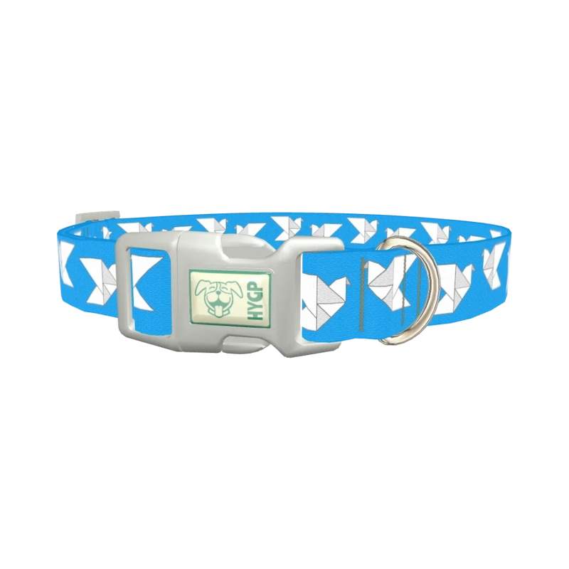 Origami Bird Dog Collar - plastic silver