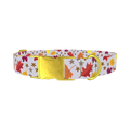 Colorful Fall Leaf Dog Collar - metal gold