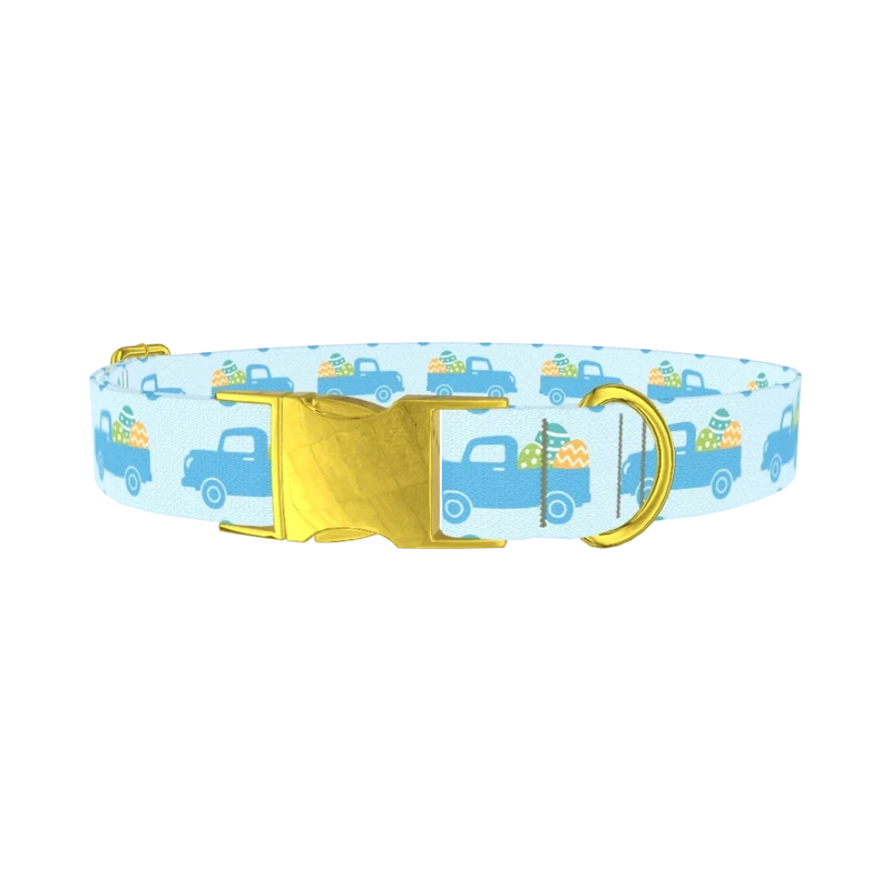 Easter Truck Dog Collar - metal gold