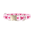 Valentine Ribbon Dog Collar - metal silver