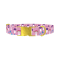 Multicolor Mushroom Dog Collar - metal gold