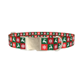Christmas Plaid Deer Dog Collar - metal silver