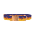 Flame Pattern Dog Collar - metal rose gold