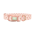 Red Ribbon Bow Dog Collar - plastic rose gold