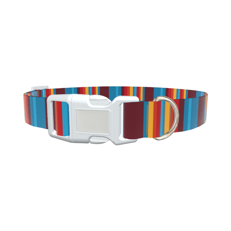 Colorful Stripe Dog Collar - plastic rose gold