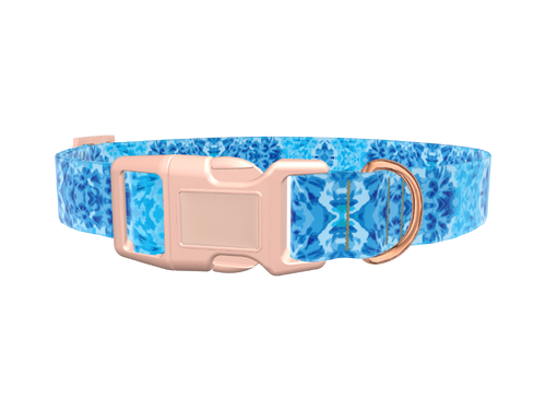 Blue Tie-Dye Swirl Dog Collar